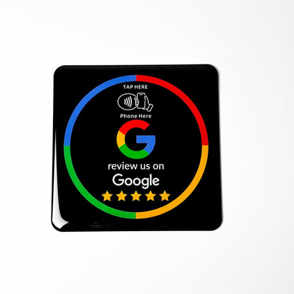 Google Review Card Sticker- Square/Black